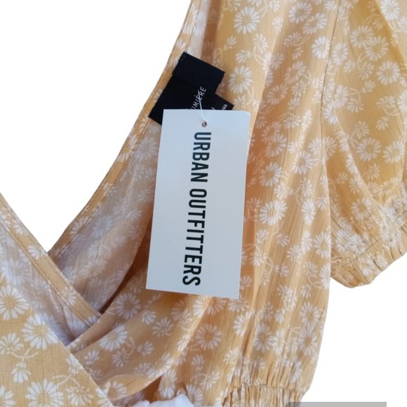 Lumiere boho smocked gold dress sz M NEW - Picture 4 of 9